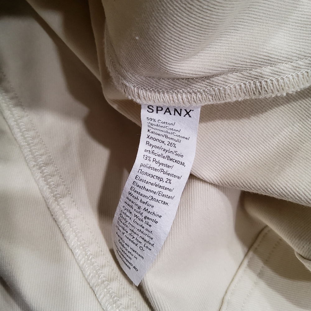SPANX Stretch Twill Utility Button-Down Mini Dress Size L - Picture 11 of 12